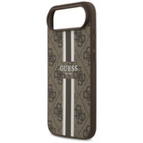 Husa pentru iPhone 17 Air, Guess Hardcase 4G Printed Stripes MagSafe (GUHMP17MP4RPSW), maro