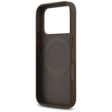 Husa pentru iPhone 17 Pro, Guess Hardcase 4G Printed Stripes MagSafe (GUHMP17LP4RPSW), maro