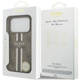 Husa pentru iPhone 17 Pro, Guess Hardcase 4G Printed Stripes MagSafe (GUHMP17LP4RPSW), maro