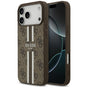 Husa pentru iPhone 17 Pro Max, Guess Hardcase 4G Printed Stripes MagSafe (GUHMP17XP4RPSW), maro