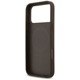 Husa pentru iPhone 17 Pro Max, Guess Hardcase 4G Printed Stripes MagSafe (GUHMP17XP4RPSW), maro