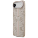 Husa pentru iPhone 17 Air, Guess Hardcase 4G Printed Stripes MagSafe (GUHMP17MP4RPSP), roz