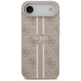 Husa pentru iPhone 17 Air, Guess Hardcase 4G Printed Stripes MagSafe (GUHMP17MP4RPSP), roz