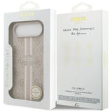 Husa pentru iPhone 17 Air, Guess Hardcase 4G Printed Stripes MagSafe (GUHMP17MP4RPSP), roz
