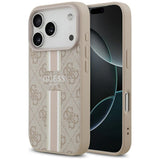 Husa pentru iPhone 17 Pro, Guess Hardcase 4G Printed Stripes MagSafe (GUHMP17LP4RPSP), roz