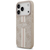 Husa pentru iPhone 17 Pro, Guess Hardcase 4G Printed Stripes MagSafe (GUHMP17LP4RPSP), roz