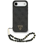 Husa pentru iPhone 17 Air, Guess Hardcase 4G Logo triunghi MagSafe cu Cord Strap (GUHMP17MP4TSDPPSK), negru