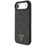 Husa pentru iPhone 17 Air, Guess Hardcase 4G Logo triunghi MagSafe cu Cord Strap (GUHMP17MP4TSDPPSK), negru