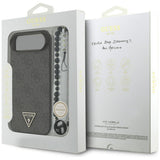 Husa pentru iPhone 17 Air, Guess Hardcase 4G Logo triunghi MagSafe cu Cord Strap (GUHMP17MP4TSDPPSK), negru