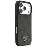 Husa pentru iPhone 17 Pro, Guess Hardcase 4G Logo triunghi MagSafe cu Cord Strap (GUHMP17LP4TSDPPSK), negru