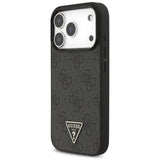 Husa pentru iPhone 17 Pro, Guess Hardcase 4G Logo triunghi MagSafe cu Cord Strap (GUHMP17LP4TSDPPSK), negru