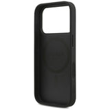 Husa pentru iPhone 17 Pro, Guess Hardcase 4G Logo triunghi MagSafe cu Cord Strap (GUHMP17LP4TSDPPSK), negru