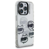 Husa pentru iPhone 16 Pro Max, Karl Lagerfeld IML Lux Multi Head Pattern (KLHCP16XHMCHKCT), transparenta