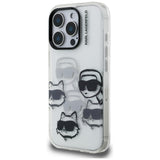 Husa pentru iPhone 16 Pro Max, Karl Lagerfeld IML Lux Multi Head Pattern (KLHCP16XHMCHKCT), transparenta