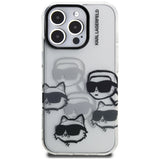 Husa pentru iPhone 16 Pro Max, Karl Lagerfeld IML Lux Multi Head Pattern (KLHCP16XHMCHKCT), transparenta