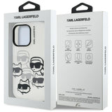 Husa pentru iPhone 16 Pro Max, Karl Lagerfeld IML Lux Multi Head Pattern (KLHCP16XHMCHKCT), transparenta