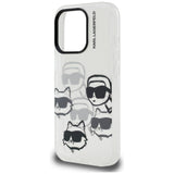 Husa pentru iPhone 16 Pro Max, Karl Lagerfeld IML Lux Multi Head Pattern (KLHCP16XHMCHKCT), transparenta