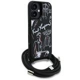 Husa pentru iPhone 16, Karl Lagerfeld Saffiano MagSafe Crossbody (KLHCP16SPGGRMPCK), albastru