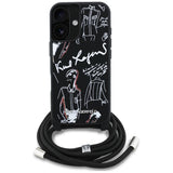 Husa pentru iPhone 16, Karl Lagerfeld Saffiano MagSafe Crossbody (KLHCP16SPGGRMPCK), albastru