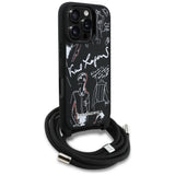 Husa pentru iPhone 16 Pro, Karl Lagerfeld Saffiano MagSafe Crossbody (KLHCP16LPGGRMPCK), albastru