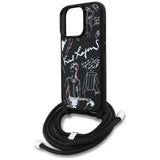 Husa pentru iPhone 16 Pro, Karl Lagerfeld Saffiano MagSafe Crossbody (KLHCP16LPGGRMPCK), albastru