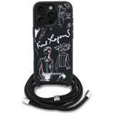 Husa pentru iPhone 16 Pro, Karl Lagerfeld Saffiano MagSafe Crossbody (KLHCP16LPGGRMPCK), albastru