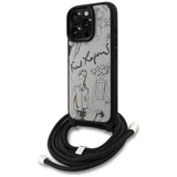 Husa pentru iPhone 16 Pro Max, Karl Lagerfeld Saffiano MagSafe Crossbody (KLHCP16XPGGRMPCG), alb