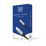 Adaptor, 3mk Audio Cable USB-C to Jack 3 5mm DAC Chip Aluminium Koff A3d2de, Gri