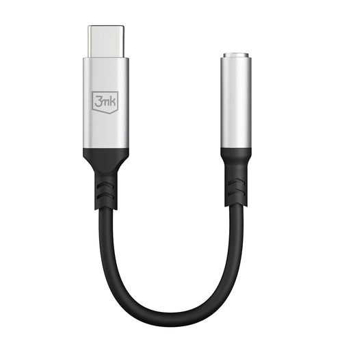Adaptor, 3mk Audio Cable USB-C to Jack 3 5mm DAC Chip Aluminium Koff A3d2de, Gri