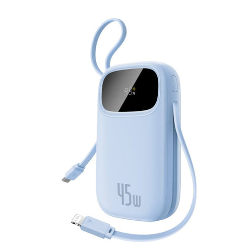 Baterie Externa Baseus Enerfill FC31 Qpow 3 (E0028C03), USB-C/Lightning Cables, 10000mAh, 45W, Afisaj Digital, Albastru