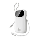 Baterie Externa Baseus Enerfill FC31 Qpow 3 (E0028C01), USB-C/Lightning Cables, 10000mAh, 45W, Afisaj Digital, Alb