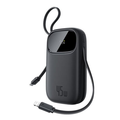 Baterie Externa Baseus Enerfill FC31 Qpow 3 (E0028C00), USB-C/Lightning Cables, 10000mAh, 45W, Afisaj Digital, Negru