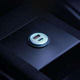 Incarcator auto 3mk Hyper, USB-A, Type-C, 30W, Durabil Aluminium, argintiu