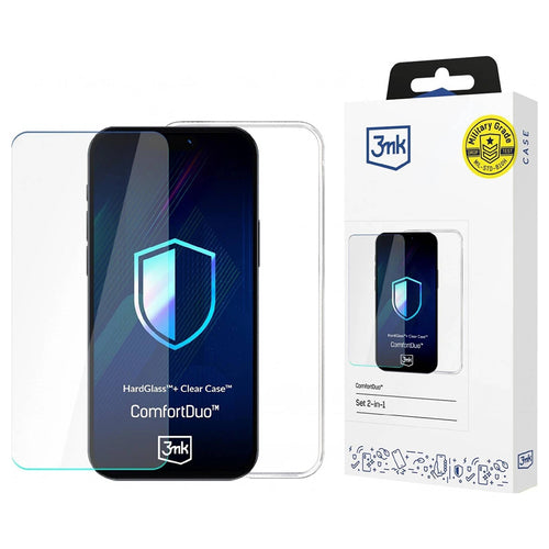 Folie de protectie pentru iPhone 16 Pro, 3mk [Pack] ComfortDuo Glass + Case