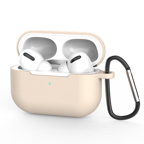 Husa casti pentru AirPods Pro 3, Techsuit Silicone Case Smooth Ultrathin Material Cream