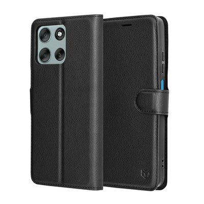 Husa pentru Motorola Moto G56, Techsuit Leather Folio, negru