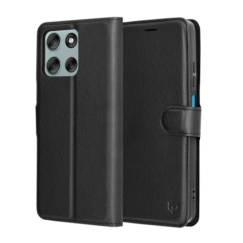 Husa pentru Motorola Moto G56, Techsuit Leather Folio, negru