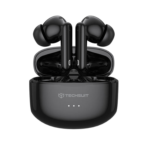 Casti wireless Techsuit Premium Audira Pro (CW1), Bluetooth V5.4, 300mAh, Active ANC, 4 Microfon, negru