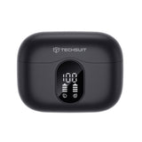 Casti wireless Techsuit Premium WaveBeat 100 (CW3), Bluetooth V5.4, 300mAh, ANC, ENC, 4 Microfon, negru