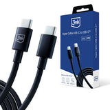 Cablu 3mk de date Hyper, UBS-C to USB-C, 100W, 5A, 1.2m, negru
