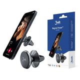 Suport auto 3mk Magnetic Power, pentru Grila ventilatie, Aluminium Alloy, Silicon Surface, Strong Magnets, negru
