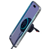 Suport auto 3mk cu Wireless Charging MagCharger, pentru Grila ventilatie, MagSafe & Qi Technology, Incarcare rapida, 15W, negru