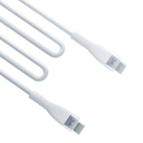 Cablu 3mk de date Hyper Silicon, USB-C to USB-C, 60W, 3A, 1m, alb