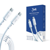Cablu 3mk de date Hyper Silicon, USB-C to USB-C, 60W, 3A, 1m, alb