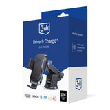 Suport auto 3mk cu Wireless Charging Drive & Charge, pentru Bord/Windscreen/Grila ventilatie, Automatic Adjustment, 15W, negru