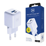 Incarcator retea 3mk Hyper, USB-A, USB-C, GaN Technology, QC4 + PD, 20W, alb