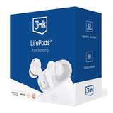 Casti wireless 3mk Casti Wireless LifePods, Bluetooth V5.3, ANC Technology, Control tactil, alb