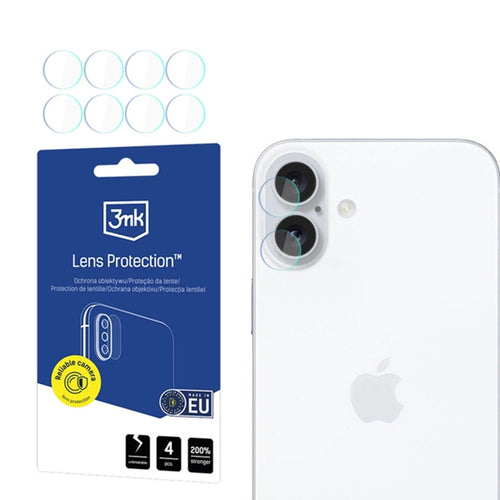 Folie de protectie pentru iPhone 16, 3mk Lens Protection (4 pack)