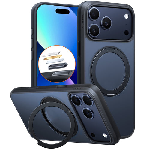 Husa pentru iPhone 17 Pro Max, Torras Ostand Pro MagSafe Series, negru