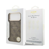 Husa pentru iPhone 17 Pro Max, Guess Hardcase 4G Classic MagSafe (GUHMP17XP4MSEGCW), maro